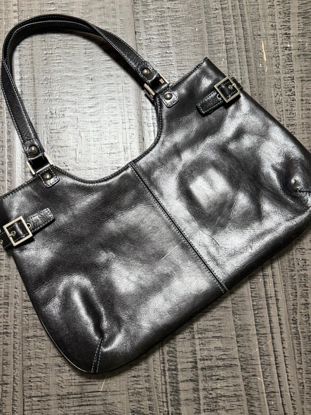 Classic Black Leather Tote Bag - Timeless Women’s Handbag
